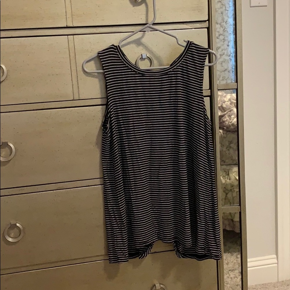 Striped flowy tank top